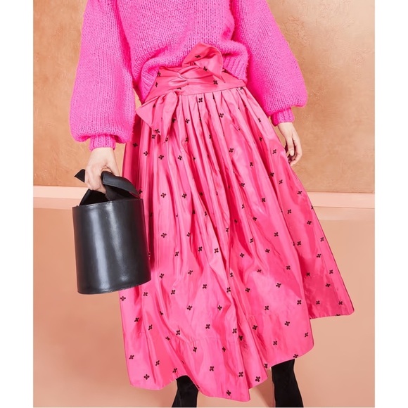 NWT Ulla Johnson Midi Silk-Blend Floral Aglae Skirt - Picture 4 of 10